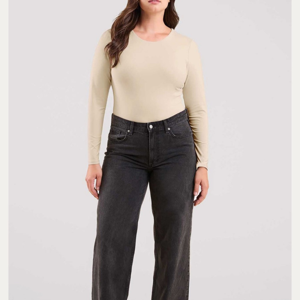nuuds Bone Long Sleeve Crewneck Bodysuit